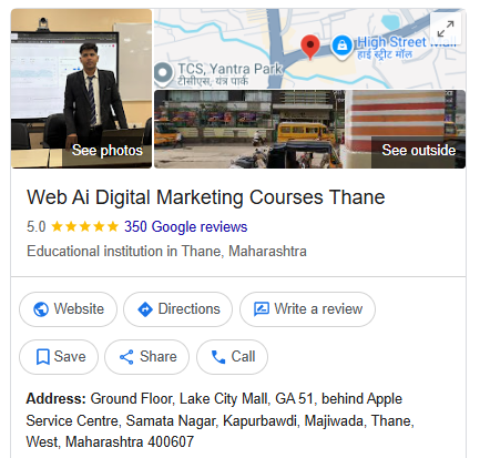Web AI Academy - Top Rated AI and Digital Marketing Institute in Thane with 300+ Google Reviews